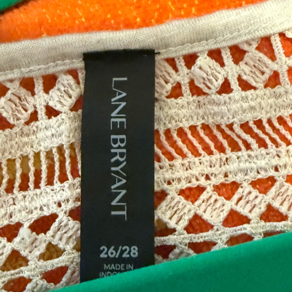 Lane Bryant Orange and Cream Lace Accent